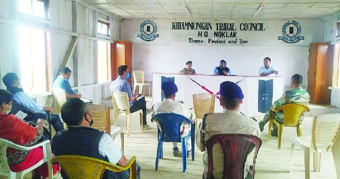 DC Noklak, Reny Wilfred, IAS addressing the meeting held at KTC Hall, DC office complex Noklak on August 8. (DIPR Photo)